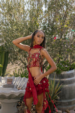 Load image into Gallery viewer, fire lotus ruffle mini skirt set