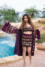 Load image into Gallery viewer, Pyramid Plum Velvet Ruffle Mini Skirt Set