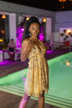 Load image into Gallery viewer, Gold Lotus Mini Magic Dress