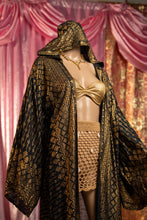 Load image into Gallery viewer, Black Lotus Kimono with hood