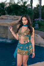 Load image into Gallery viewer, Blue Moonstone Lace up Mini Skirt Set