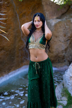 Load image into Gallery viewer, Emerald Gold Sharara Pants Set