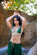 Load image into Gallery viewer, Emerald Gold Sharara Pants Set