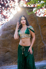 Load image into Gallery viewer, Emerald Gold Sharara Pants Set