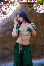 Load image into Gallery viewer, Emerald Gold Sharara Pants Set