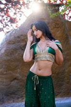 Load image into Gallery viewer, Emerald Gold Sharara Pants Set