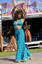 Load image into Gallery viewer, Blue Lotus Sharara Pants Set