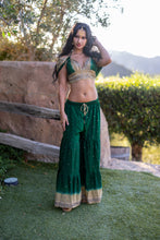 Load image into Gallery viewer, Emerald Gold Sharara Pants Set