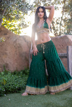 Load image into Gallery viewer, Emerald Gold Sharara Pants Set