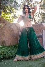 Load image into Gallery viewer, Emerald Gold Sharara Pants Set