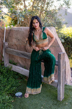 Load image into Gallery viewer, Emerald Gold Sharara Pants Set
