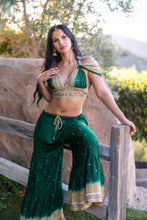 Load image into Gallery viewer, Emerald Gold Sharara Pants Set