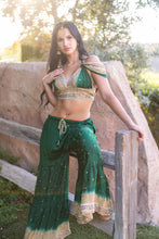 Load image into Gallery viewer, Emerald Gold Sharara Pants Set
