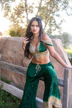 Load image into Gallery viewer, Emerald Gold Sharara Pants Set