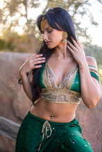 Load image into Gallery viewer, Emerald Gold Sharara Pants Set