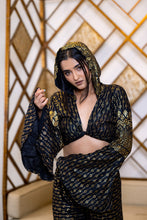 Load image into Gallery viewer, Black Lotus Hoodie Wrap Top