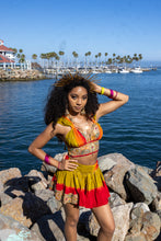 Load image into Gallery viewer, Rainbow Jungle micro mini skirt set (without bottom skirt sequins- top is same)