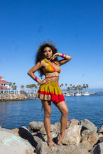 Load image into Gallery viewer, Rainbow Jungle micro mini skirt set (without bottom skirt sequins- top is same)