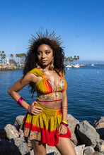 Load image into Gallery viewer, Rainbow Jungle micro mini skirt set (without bottom skirt sequins- top is same)