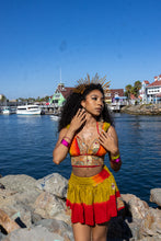 Load image into Gallery viewer, Rainbow Jungle micro mini skirt set (without bottom skirt sequins- top is same)