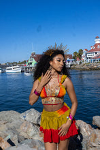 Load image into Gallery viewer, Rainbow Jungle micro mini skirt set (without bottom skirt sequins- top is same)