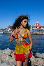 Load image into Gallery viewer, Rainbow Jungle micro mini skirt set (without bottom skirt sequins- top is same)