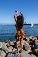 Load image into Gallery viewer, Rainbow Jungle micro mini skirt set (without bottom skirt sequins- top is same)