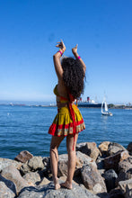 Load image into Gallery viewer, Rainbow Jungle micro mini skirt set (without bottom skirt sequins- top is same)