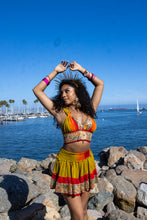 Load image into Gallery viewer, Rainbow Jungle micro mini skirt set (without bottom skirt sequins- top is same)