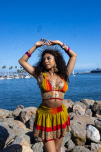 Load image into Gallery viewer, Rainbow Jungle micro mini skirt set (without bottom skirt sequins- top is same)