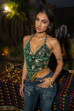 Load image into Gallery viewer, Emerald Venus Velvet Sequin Top