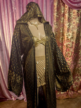 Load image into Gallery viewer, Black Lotus Kimono with hood