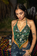 Load image into Gallery viewer, Emerald Venus Velvet Sequin Top