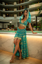 Load image into Gallery viewer, Turquoise Lotus Bollywood Set
