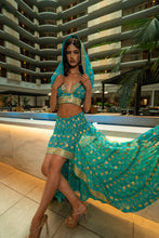 Load image into Gallery viewer, Turquoise Lotus Bollywood Set