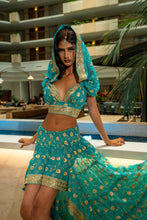 Load image into Gallery viewer, Turquoise Lotus Bollywood Set