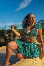Load image into Gallery viewer, Teal Mermaid Micro Mini skirt set