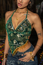 Load image into Gallery viewer, Emerald Venus Velvet Sequin Top