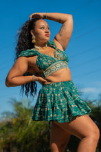 Load image into Gallery viewer, Teal Mermaid Micro Mini skirt set