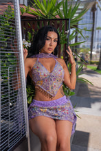 Load image into Gallery viewer, purple bloom shakti mini skirt set