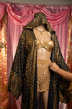 Load image into Gallery viewer, Black Lotus Kimono with hood