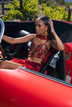 Load image into Gallery viewer, fire lotus ruffle mini skirt set