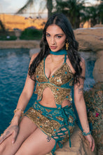 Load image into Gallery viewer, Blue Moonstone Lace up Mini Skirt Set