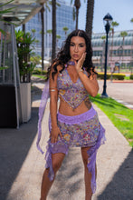 Load image into Gallery viewer, purple bloom shakti mini skirt set