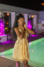 Load image into Gallery viewer, Gold Lotus Mini Magic Dress
