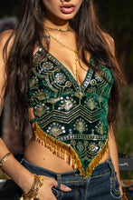 Load image into Gallery viewer, Emerald Venus Velvet Sequin Top
