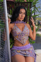 Load image into Gallery viewer, purple bloom shakti mini skirt set