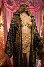 Load image into Gallery viewer, Black Lotus Kimono with hood