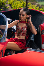Load image into Gallery viewer, fire lotus ruffle mini skirt set