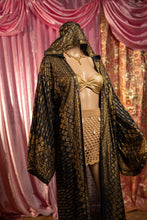 Load image into Gallery viewer, Black Lotus Kimono with hood